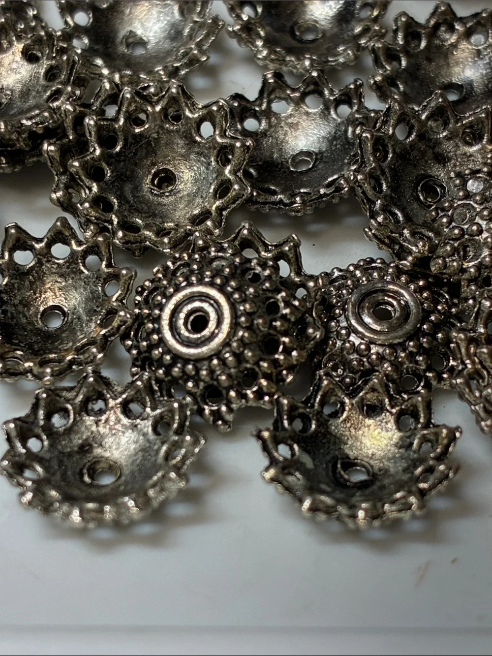 Silver Filigree fancy Bead Caps - Decorative Floral Spacer (Pack of 116)